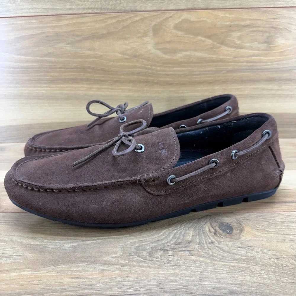Coach Mens Size 11 D Brown Suede Moc Toe Loafers